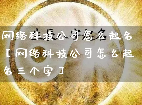 网络科技公司怎么起名【网络科技公司怎么起名三个字】_https://www.dao-sheng-yuan.com_八字_第1张
