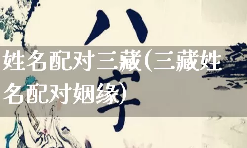 姓名配对三藏(三藏姓名配对姻缘)_https://www.dao-sheng-yuan.com_易经_第1张