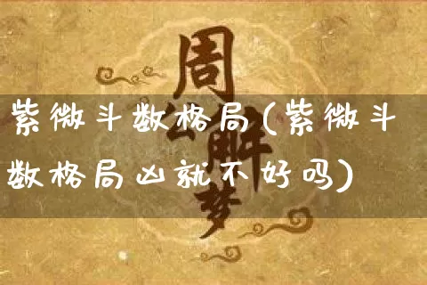 紫微斗数格局(紫微斗数格局凶就不好吗)_https://www.dao-sheng-yuan.com_八字_第1张