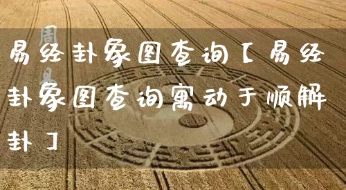 易经卦象图查询【易经卦象图查询寓动于顺解卦】_https://www.dao-sheng-yuan.com_生肖属相_第1张
