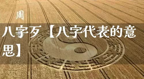八字歹【八字代表的意思】_https://www.dao-sheng-yuan.com_五行_第1张