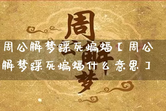 周公解梦踩死蝙蝠【周公解梦踩死蝙蝠什么意思】_https://www.dao-sheng-yuan.com_起名_第1张