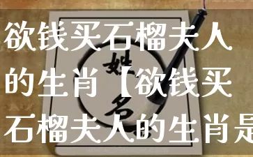 欲钱买石榴夫人的生肖【欲钱买石榴夫人的生肖是什么】_https://www.dao-sheng-yuan.com_生肖属相_第1张