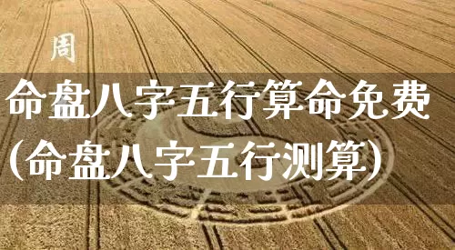 命盘八字五行算命免费(命盘八字五行测算)_https://www.dao-sheng-yuan.com_八字_第1张