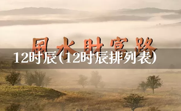 12时辰(12时辰排列表)_https://www.dao-sheng-yuan.com_道源国学_第1张