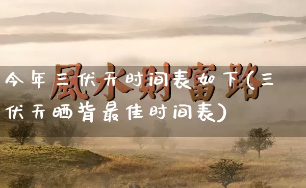 今年三伏天时间表如下(三伏天晒背最佳时间表)_https://www.dao-sheng-yuan.com_周公解梦_第1张
