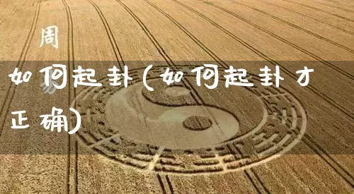 如何起卦(如何起卦才正确)_https://www.dao-sheng-yuan.com_算命_第1张