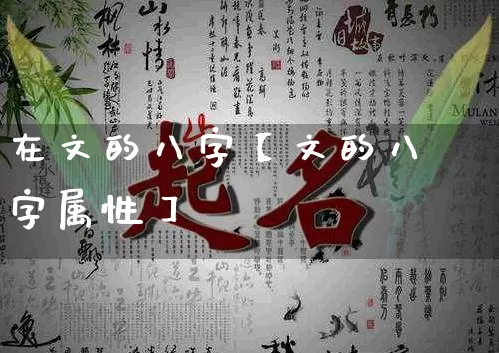在文的八字【文的八字属性】_https://www.dao-sheng-yuan.com_八字_第1张