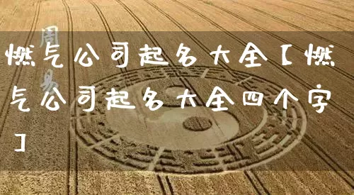 燃气公司起名大全【燃气公司起名大全四个字】_https://www.dao-sheng-yuan.com_道源国学_第1张