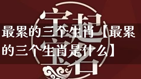 最累的三个生肖【最累的三个生肖是什么】_https://www.dao-sheng-yuan.com_风水_第1张