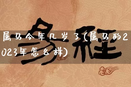 属马今年几岁了(属马的2023年怎么样)_https://www.dao-sheng-yuan.com_易经_第1张