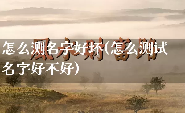 怎么测名字好坏(怎么测试名字好不好)_https://www.dao-sheng-yuan.com_周公解梦_第1张