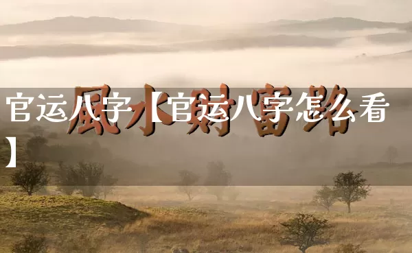 官运八字【官运八字怎么看】_https://www.dao-sheng-yuan.com_十二星座_第1张