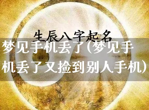 梦见手机丢了(梦见手机丢了又捡到别人手机)_https://www.dao-sheng-yuan.com_起名_第1张
