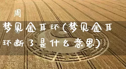 梦见金耳环(梦见金耳环断了是什么意思)_https://www.dao-sheng-yuan.com_周公解梦_第1张