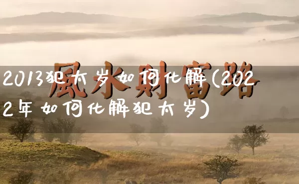 2013犯太岁如何化解(2022年如何化解犯太岁)_https://www.dao-sheng-yuan.com_易经_第1张