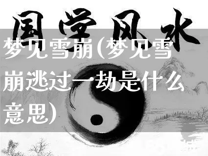 梦见雪崩(梦见雪崩逃过一劫是什么意思)_https://www.dao-sheng-yuan.com_算命_第1张