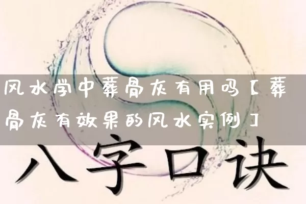 风水学中葬骨灰有用吗【葬骨灰有效果的风水实例】_https://www.dao-sheng-yuan.com_生肖属相_第1张