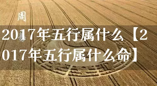 2017年五行属什么【2017年五行属什么命】_https://www.dao-sheng-yuan.com_生肖属相_第1张