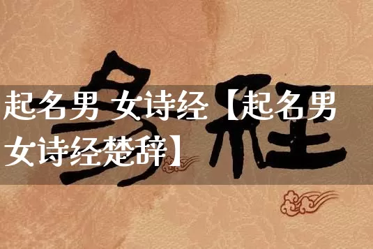 起名男 女诗经【起名男女诗经楚辞】_https://www.dao-sheng-yuan.com_易经_第1张
