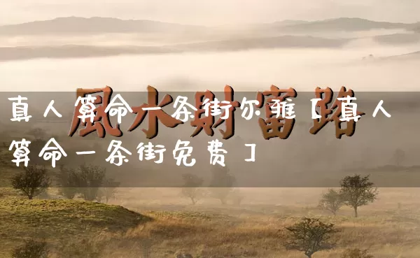 真人算命一条街尔雅【真人算命一条街免费】_https://www.dao-sheng-yuan.com_易经_第1张