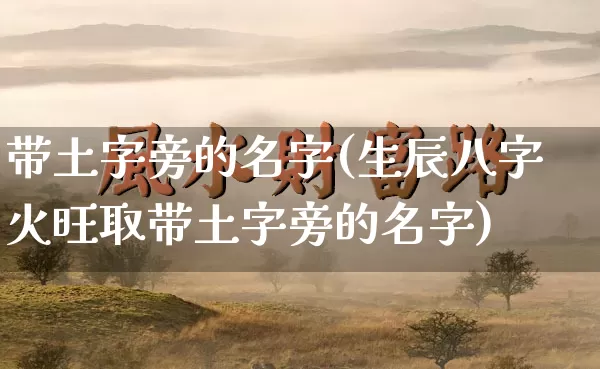 带土字旁的名字(生辰八字火旺取带土字旁的名字)_https://www.dao-sheng-yuan.com_八字_第1张
