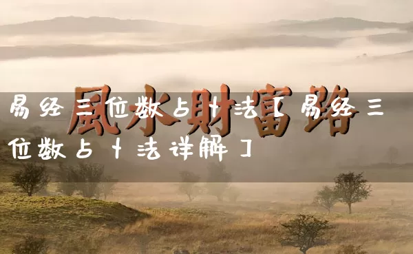 易经三位数占卜法【易经三位数占卜法详解】_https://www.dao-sheng-yuan.com_道源国学_第1张