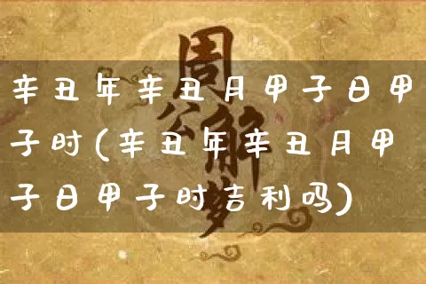 辛丑年辛丑月甲子日甲子时(辛丑年辛丑月甲子日甲子时吉利吗)_https://www.dao-sheng-yuan.com_算命_第1张
