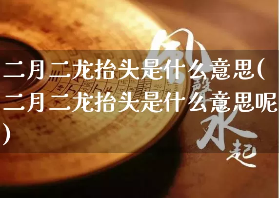 二月二龙抬头是什么意思(二月二龙抬头是什么意思呢)_https://www.dao-sheng-yuan.com_十二星座_第1张