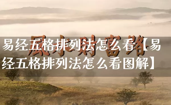 易经五格排列法怎么看【易经五格排列法怎么看图解】_https://www.dao-sheng-yuan.com_风水_第1张