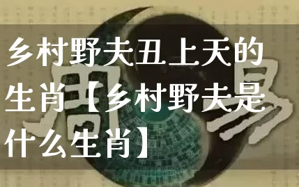 乡村野夫丑上天的生肖【乡村野夫是什么生肖】_https://www.dao-sheng-yuan.com_生肖属相_第1张