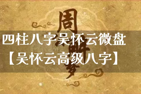 四柱八字吴怀云微盘【吴怀云高级八字】_https://www.dao-sheng-yuan.com_八字_第1张