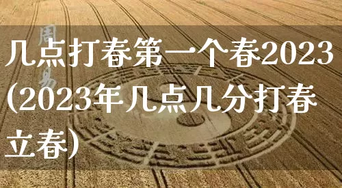 几点打春第一个春2023(2023年几点几分打春立春)_https://www.dao-sheng-yuan.com_风水_第1张