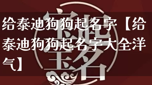 给泰迪狗狗起名字【给泰迪狗狗起名字大全洋气】_https://www.dao-sheng-yuan.com_生肖属相_第1张