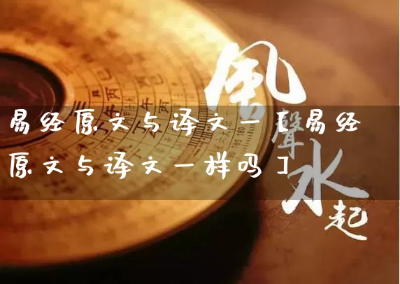 易经原文与译文一【易经原文与译文一样吗】_https://www.dao-sheng-yuan.com_起名_第1张