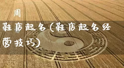 鞋店起名(鞋店起名经营技巧)_https://www.dao-sheng-yuan.com_五行_第1张