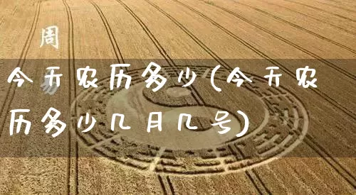 今天农历多少(今天农历多少几月几号)_https://www.dao-sheng-yuan.com_周公解梦_第1张