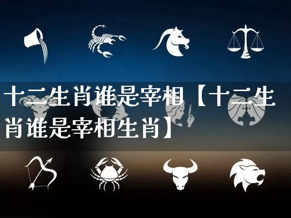 十二生肖谁是宰相【十二生肖谁是宰相生肖】_https://www.dao-sheng-yuan.com_道源国学_第1张