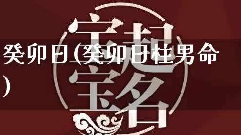 癸卯日(癸卯日柱男命)_https://www.dao-sheng-yuan.com_风水_第1张