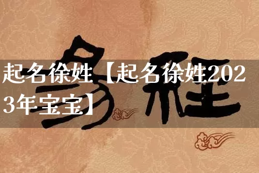 起名徐姓【起名徐姓2023年宝宝】_https://www.dao-sheng-yuan.com_道源国学_第1张