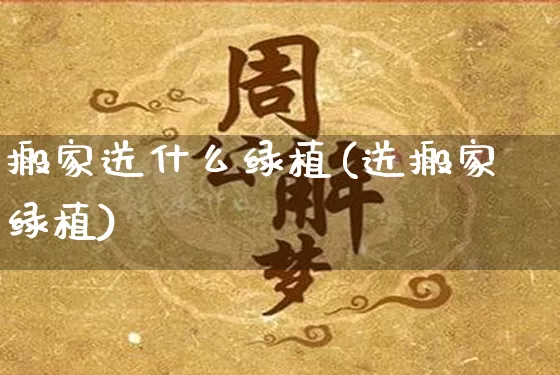 搬家送什么绿植(送搬家绿植)_https://www.dao-sheng-yuan.com_八字_第1张