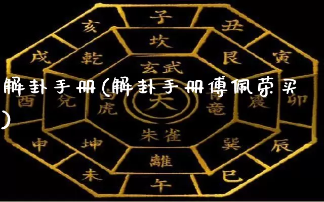 解卦手册(解卦手册傅佩荣买)_https://www.dao-sheng-yuan.com_易经_第1张