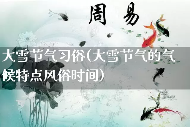 大雪节气习俗(大雪节气的气候特点风俗时间)_https://www.dao-sheng-yuan.com_周公解梦_第1张