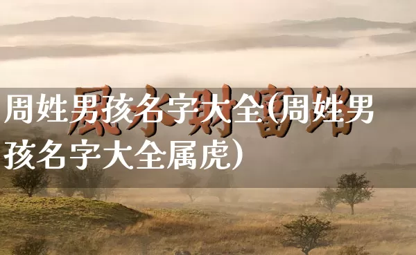 周姓男孩名字大全(周姓男孩名字大全属虎)_易经_第1张_道圣缘 周姓男孩名字大全(周姓男孩名字大全属虎)_https://www.dao-sheng-yuan.com_易经_第1张