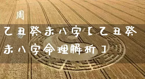 乙丑癸未八字【乙丑癸未八字命理解析】_https://www.dao-sheng-yuan.com_八字_第1张