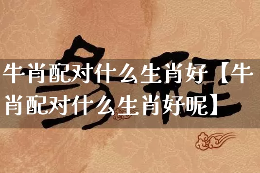 牛肖配对什么生肖好【牛肖配对什么生肖好呢】_https://www.dao-sheng-yuan.com_算命_第1张