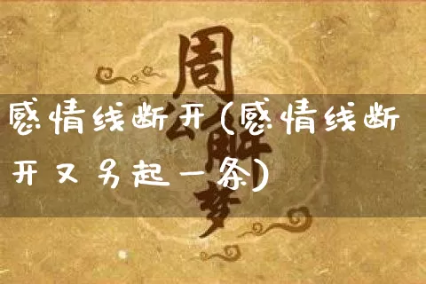 感情线断开(感情线断开又另起一条)_https://www.dao-sheng-yuan.com_易经_第1张