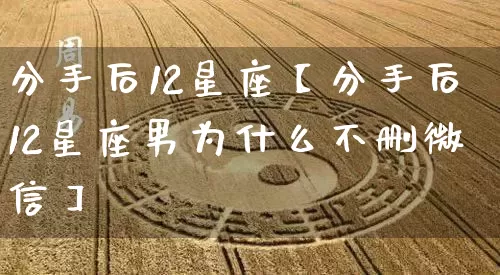 分手后12星座【分手后12星座男为什么不删微信】_https://www.dao-sheng-yuan.com_五行_第1张