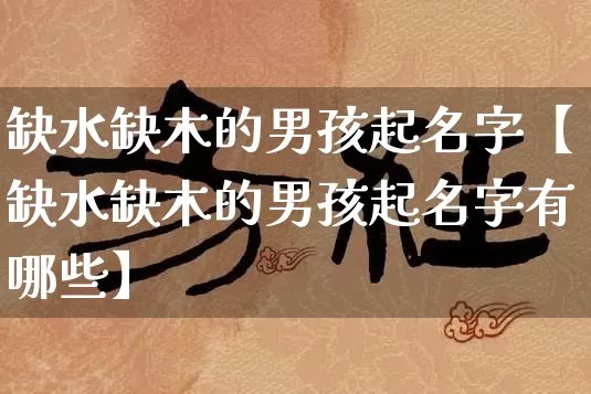 缺水缺木的男孩起名字【缺水缺木的男孩起名字有哪些】_https://www.dao-sheng-yuan.com_起名_第1张