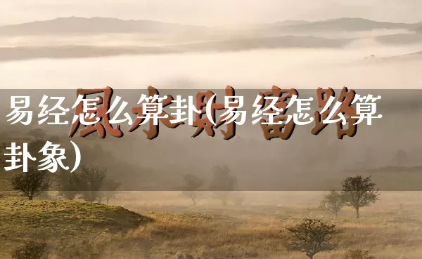 易经怎么算卦(易经怎么算卦象)_https://www.dao-sheng-yuan.com_生肖属相_第1张